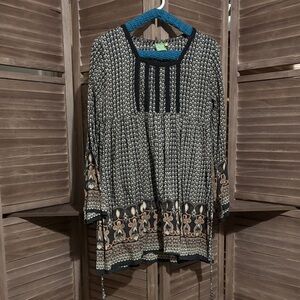 Earthy Black and Cream Tunic